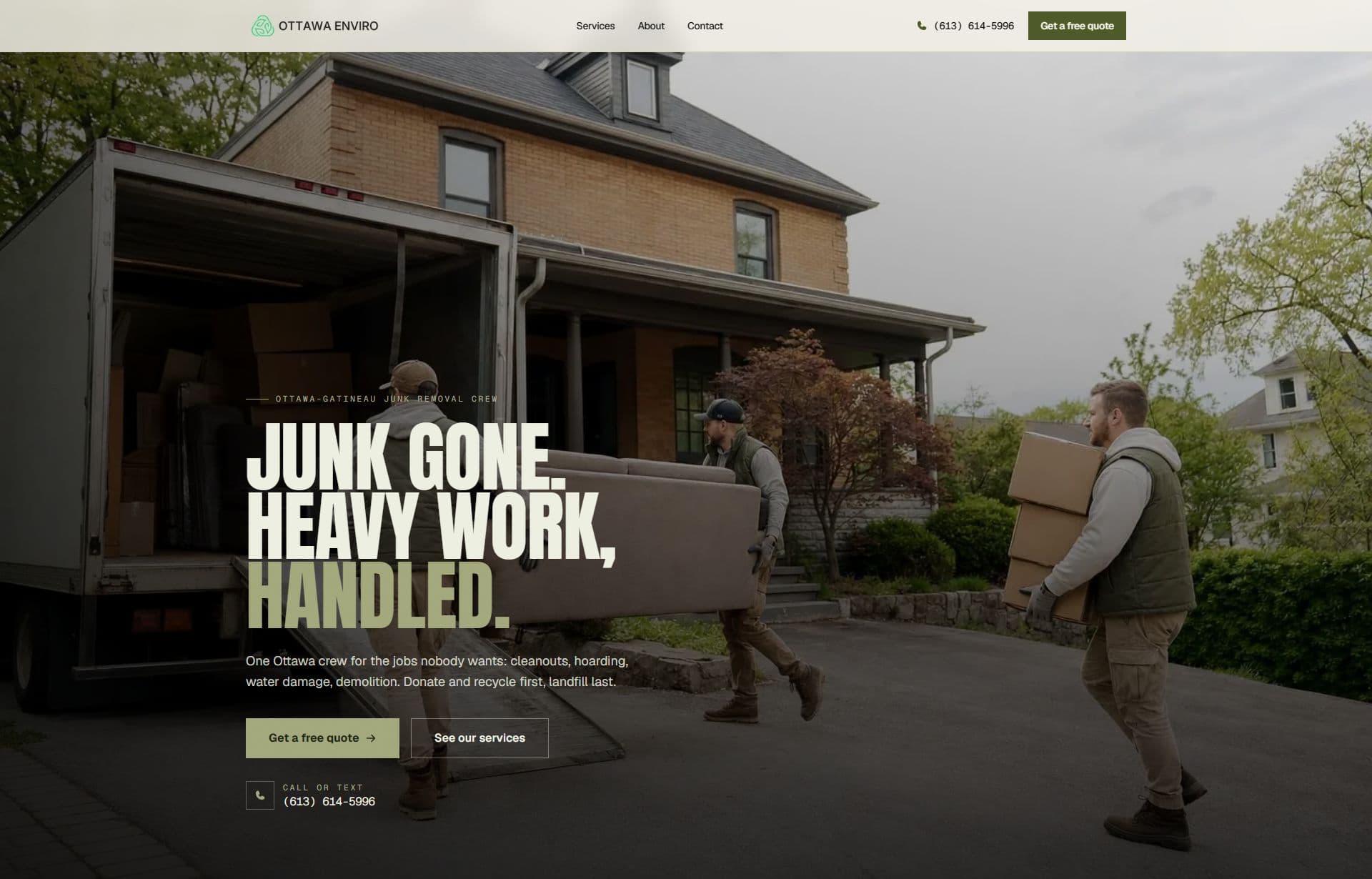 Ottawa Site Restoration website, designed and built by Velogics